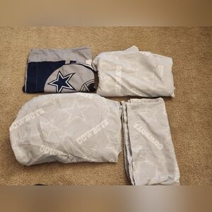 Boys Twin Sheet Set Cowboys Football Fitted Flat Pillow Case READ EUC #P291